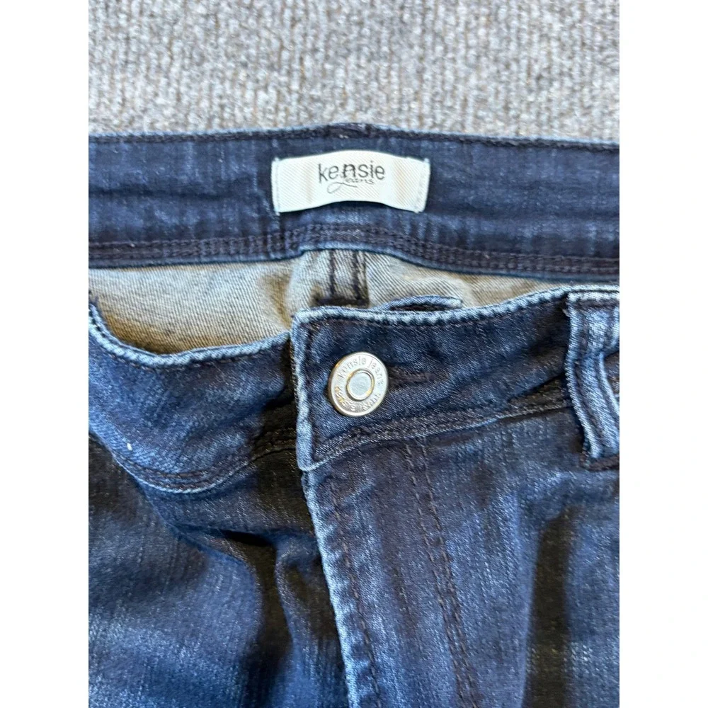 Kensie Jeans Effortless Ankle Mid Rise Skinny Dark Wash Blue Denim Size 8/29